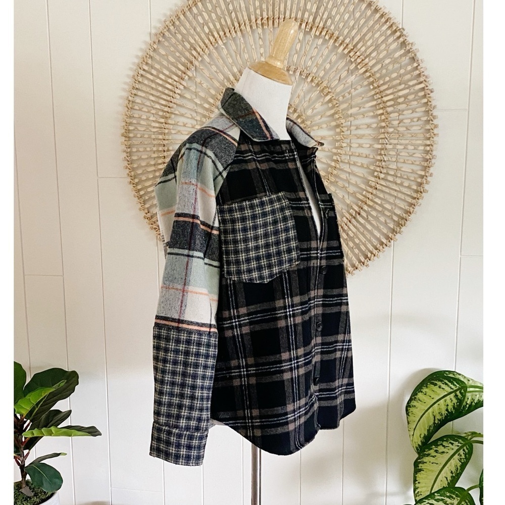 RAILS Ridley Jacket Mixed Mint Plaid Oversized Shirt Jacket Size Small - Picture 3 of 10